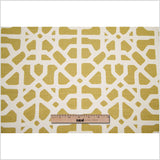 Spanish Green/White Geometric Poly/Cotton Canvas