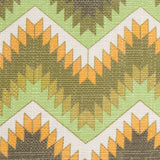 Spanish Green/Orange Geometric Poly/Cotton Canvas