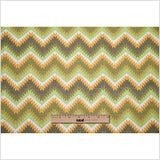 Spanish Green/Orange Geometric Poly/Cotton Canvas