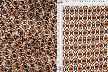 Hi Multi Chiffon Geo Print Fabric, Lightweight Polyester Sheer 57/58" Wide