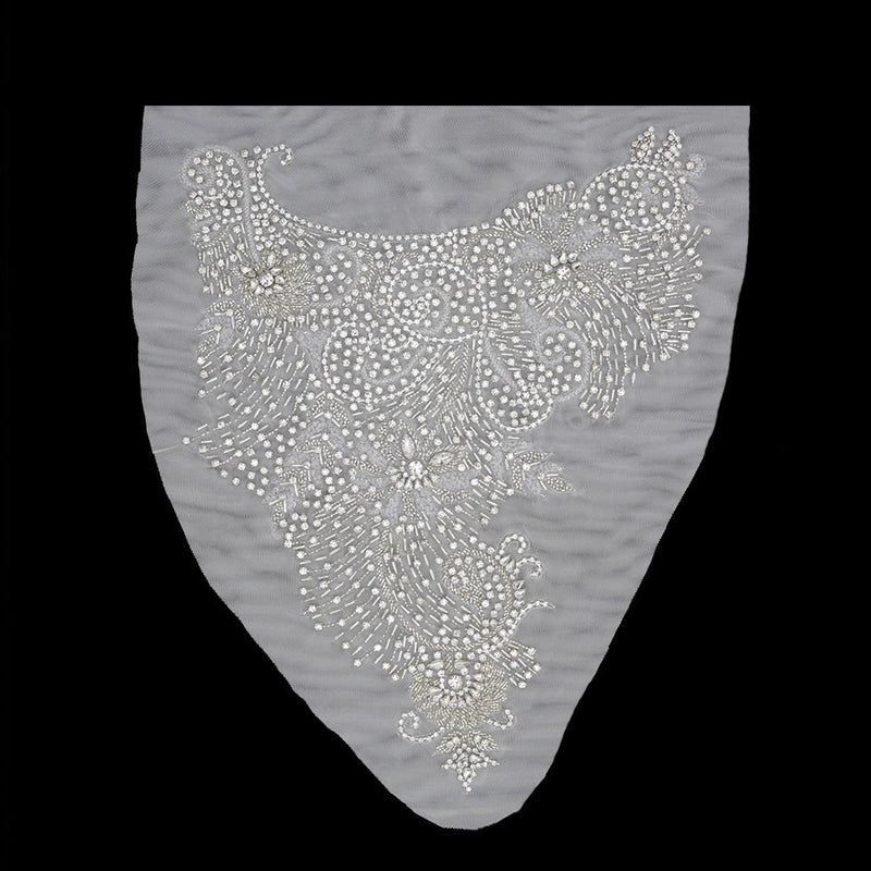 Silver Rhinestone Neck Applique