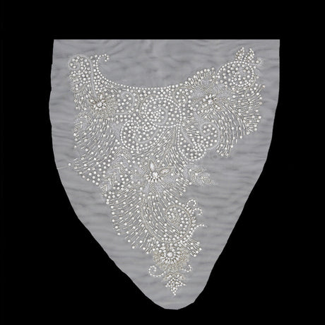 Silver Rhinestone Neck Applique