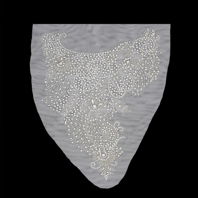 Silver Rhinestone Neck Applique