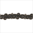 1" Gunmetal Beaded Rhinestone Trim