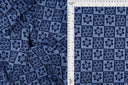 1 Yard 58/60" Double Knit Jacquard Flower Checker Fabric 97% Polyester 3% Spandex 220 GSM