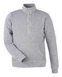 J. America Unisex Pigment-Dyed Fleece Quarter-Zip Pullover