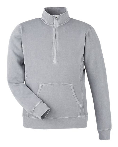 J. America Unisex Pigment-Dyed Fleece Quarter-Zip Pullover