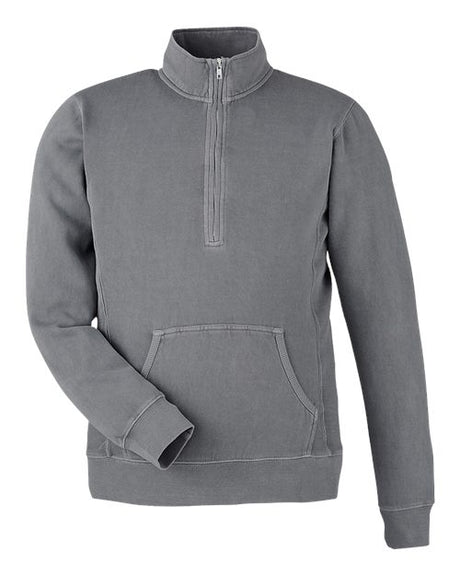 J. America Unisex Pigment-Dyed Fleece Quarter-Zip Pullover