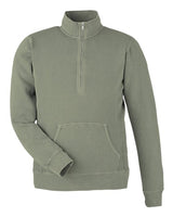 J. America Unisex Pigment-Dyed Fleece Quarter-Zip Pullover