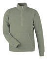 J. America Unisex Pigment-Dyed Fleece Quarter-Zip Pullover