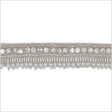0.75" Pearl White/Silver Beaded Rhinestone Trim