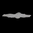 Silver/White Beaded Rhinestone Applique