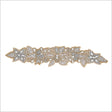 Silver/Beige Beaded Rhinestone Applique