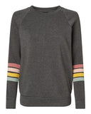 Women's Striped Sleeve Crewneck Sweatshirt
