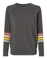 Women's Striped Sleeve Crewneck Sweatshirt