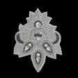 Silver/Gunmetal Beaded Rhinestone Applique
