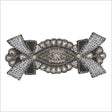 Black/Light Blue Beaded Rhinestone Applique