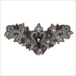 Gunmetal/Light Blue Beaded Rhinestone Applique