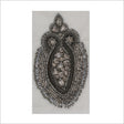 Gunmetal Beaded Rhinestone Applique on Gray Organza