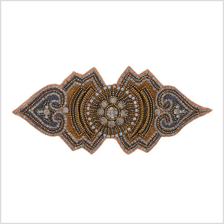 Gold/Silver/Peach Beaded Rhinestone Applique