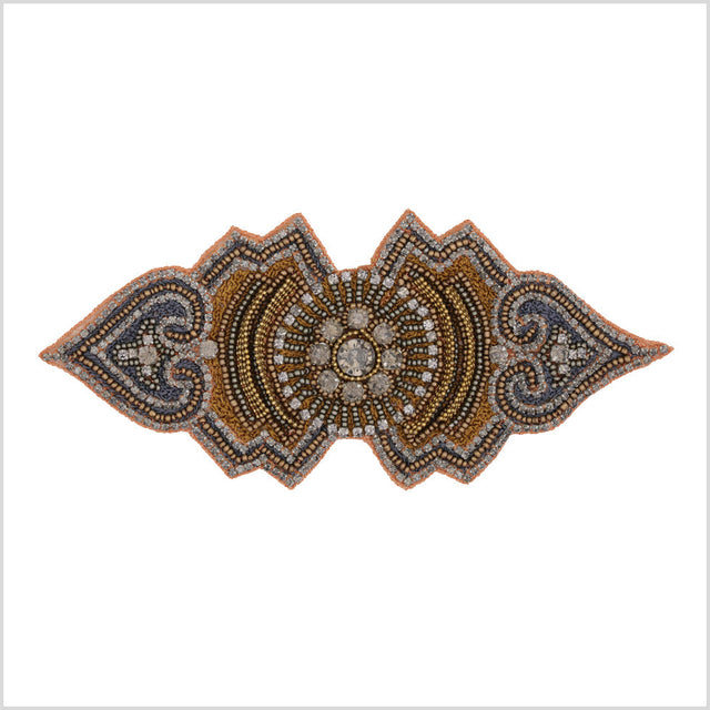 Gold/Silver/Peach Beaded Rhinestone Applique