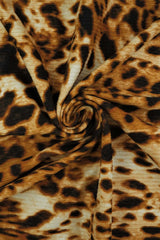 1 Yard Yummy Rib Animal Leopard Print Fabric 170 GSM Polyester Spandex Blend 58/60" Width