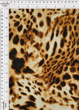 Animal Print Rib Knit Fabric Khaki Taupe