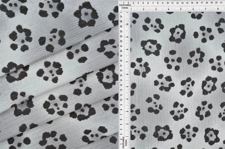 1 Yard 8x3 Yummy Rib Leopard Print Fabric, Stretch Knit Animal Design 58/60" Wide