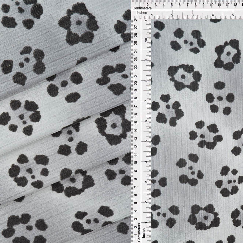 Leopard Print Ribbed Knit Fabric