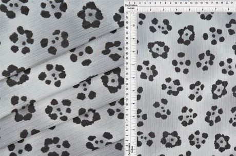 Leopard Print Ribbed Knit Fabric