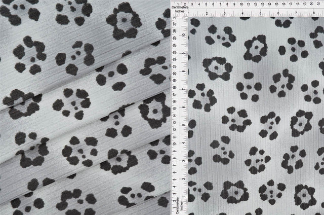 Leopard Print Ribbed Knit Fabric