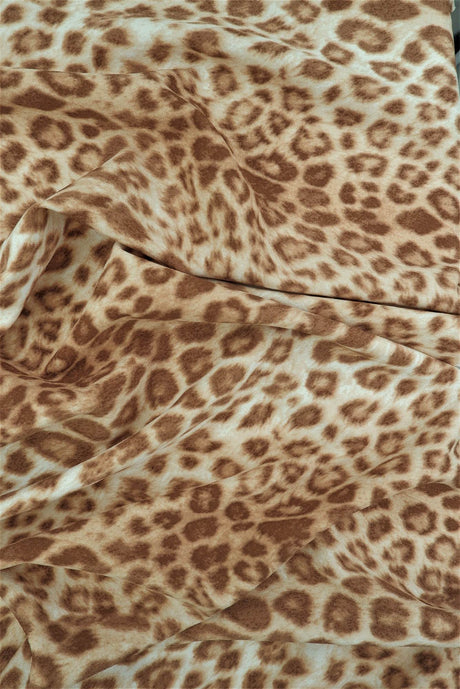 Leopard Print Stretch Knit Fabric