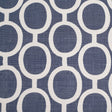 Spanish Denim/White Geometric Poly/Cotton Canvas