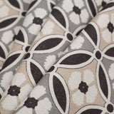 Spanish Black/Gray Floral Geometric Poly/Cotton Canvas