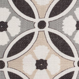 Spanish Black/Gray Floral Geometric Poly/Cotton Canvas