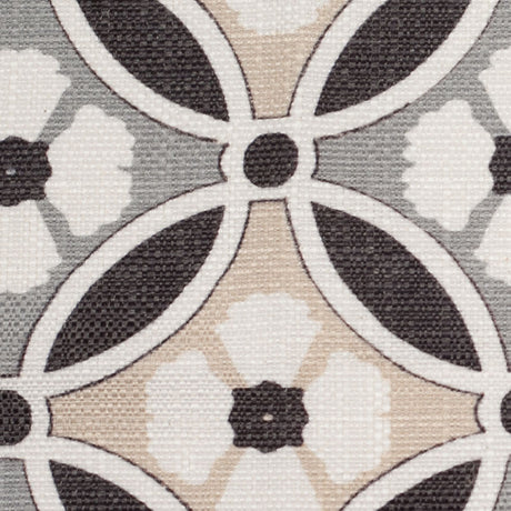 Spanish Black/Gray Floral Geometric Poly/Cotton Canvas