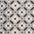 Spanish Black/Gray Floral Geometric Poly/Cotton Canvas