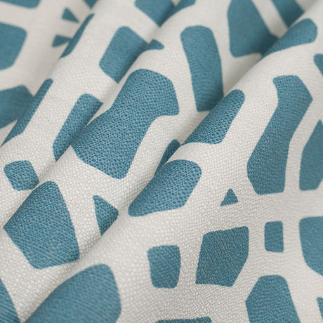 Spanish Blue/White Geometric Poly/Cotton Canvas