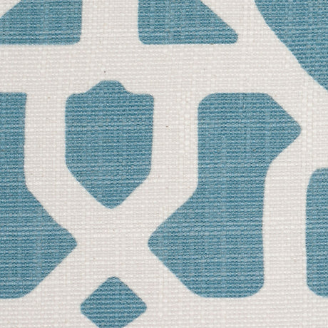 Spanish Blue/White Geometric Poly/Cotton Canvas