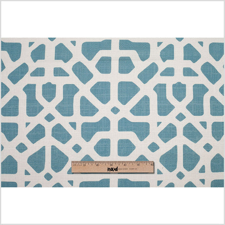 Spanish Blue/White Geometric Poly/Cotton Canvas