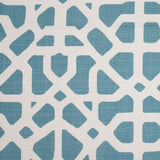 Spanish Blue/White Geometric Poly/Cotton Canvas