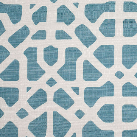 Spanish Blue/White Geometric Poly/Cotton Canvas