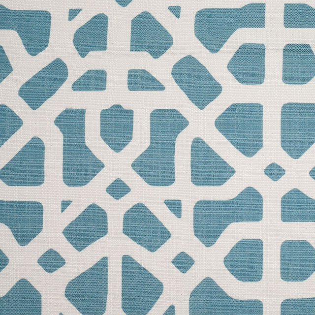 Spanish Blue/White Geometric Poly/Cotton Canvas