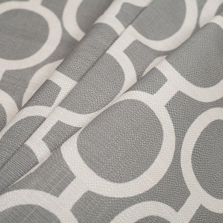 Spanish Gray/White Geometric Poly/Cotton Canvas
