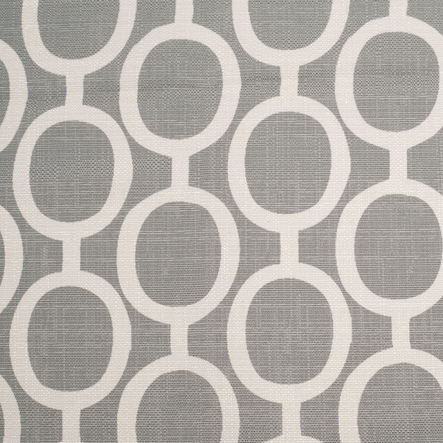 Spanish Gray/White Geometric Poly/Cotton Canvas