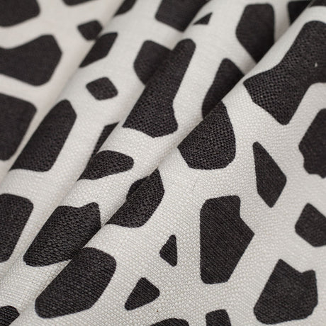 Spanish Black/White Geometric Poly/Cotton Canvas