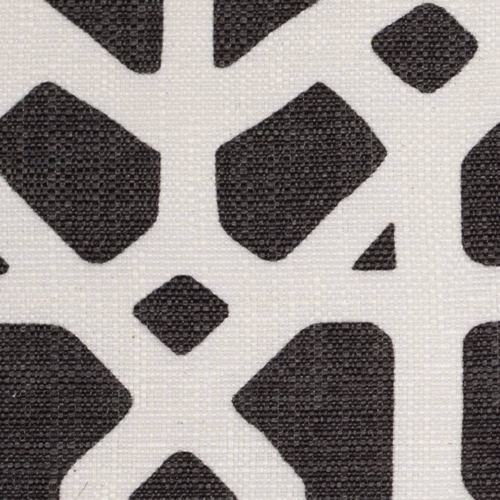 Spanish Black/White Geometric Poly/Cotton Canvas