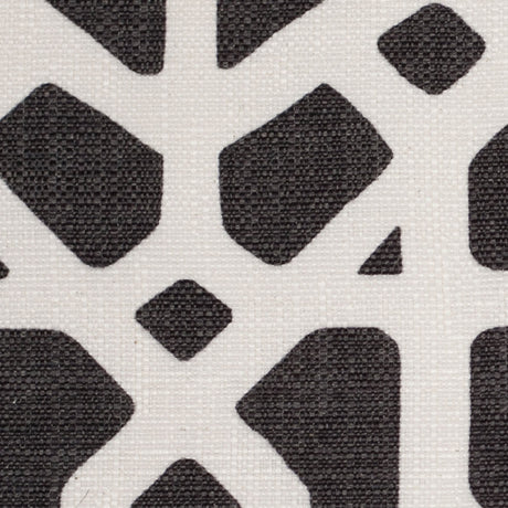 Spanish Black/White Geometric Poly/Cotton Canvas
