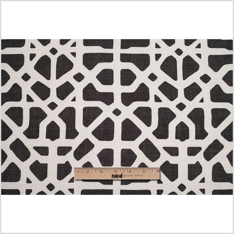 Spanish Black/White Geometric Poly/Cotton Canvas