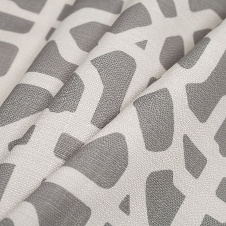 Spanish Gray/White Geometric Poly/Cotton Canvas